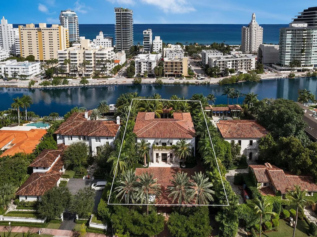 Located in 3541 Flamingo Drive, Miami Beach, Florida. This magnificent, newly constructed Mizner-inspired villa was tastefully designed as a contemporary redux with an unprecedented level of detail, influenced by owner-developer Oren Alexander. Enter the gated porte-cochère through the coach house, which features staff quarters and an A/C 2-car garage.