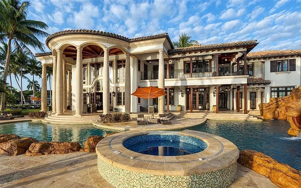 Exquisite Palm Beach-Inspired Mansion with 665 Feet of Waterfront ...