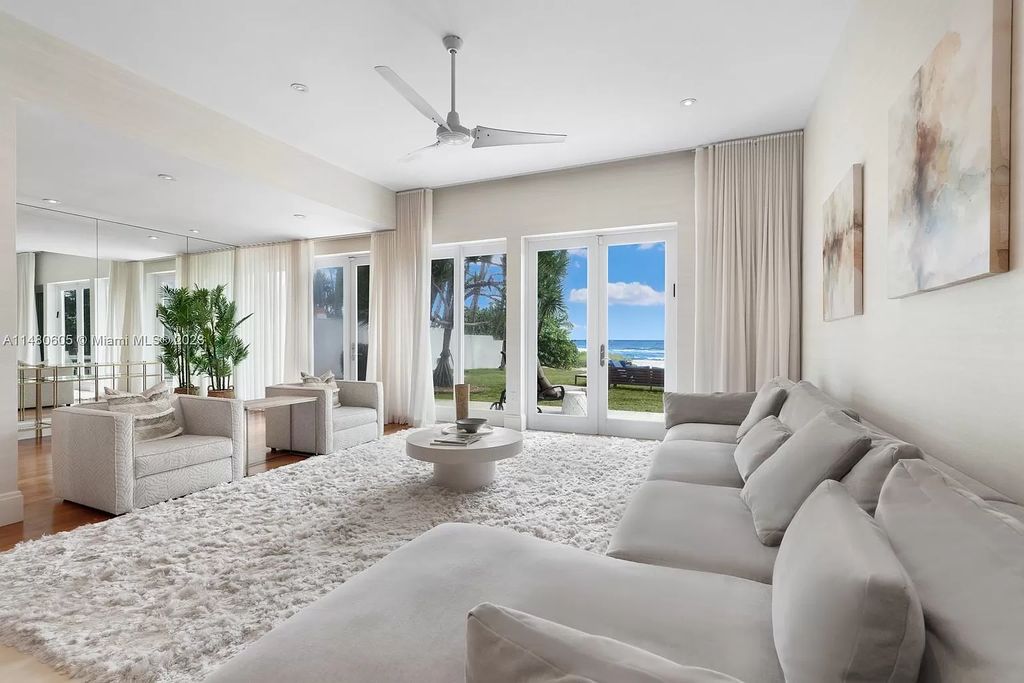 Experience the ultimate in luxury living at this magnificent beachfront compound in Golden Beach, FL. Featuring 10 bedrooms, 18 baths, and over 13,300 square feet of living space, this expansive estate offers stunning ocean views, multiple hosting areas, and resort-style amenities.