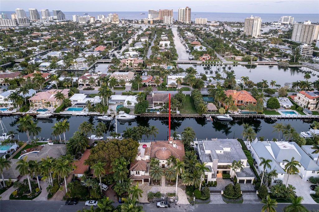 Immerse yourself in luxury living at this stunning Las Olas waterfront estate. Boasting 100' of deep water dockage, mega-yacht access, and panoramic water views, this 7-bedroom masterpiece is ideal for boaters and entertainers alike.