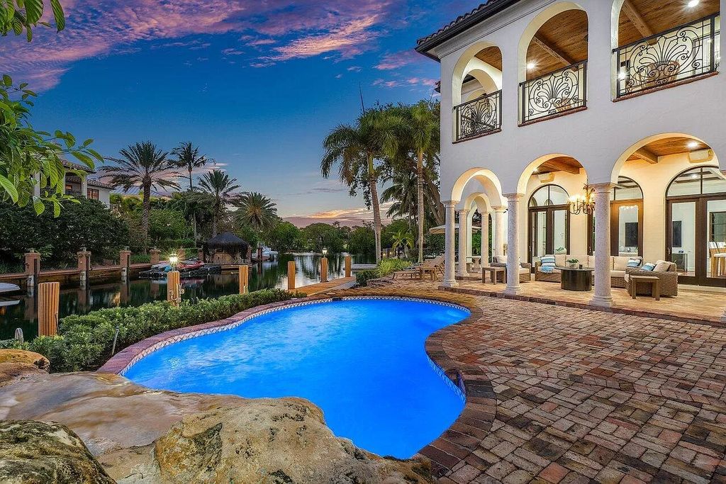 Discover an unparalleled lifestyle in this exquisite 6 bed, 7 bath Boca Raton estate. Nestled in the prestigious Golden Triangle, this waterfront property boasts breathtaking views, designer finishes, smart home technology, and deep water access. Indulge in world-class amenities, pristine beaches, and Mizner Park's vibrant atmosphere. This is Boca Raton living at its finest!