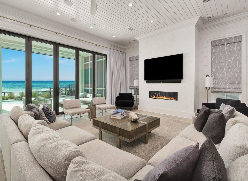 This meticulously crafted 7,650 square feet estate boasts private beach access, a resort-style pool, an elevator, and breathtaking Gulf views. Nestled on the coveted east end of 30A, enjoy proximity to Rosemary Beach, Alys Beach, and Kaiya. Unwind in unparalleled luxury and explore the best of 30A!