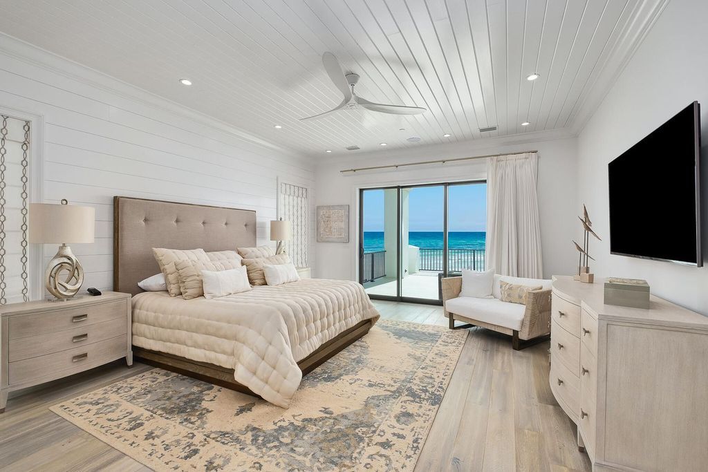 This meticulously crafted 7,650 square feet estate boasts private beach access, a resort-style pool, an elevator, and breathtaking Gulf views. Nestled on the coveted east end of 30A, enjoy proximity to Rosemary Beach, Alys Beach, and Kaiya. Unwind in unparalleled luxury and explore the best of 30A!