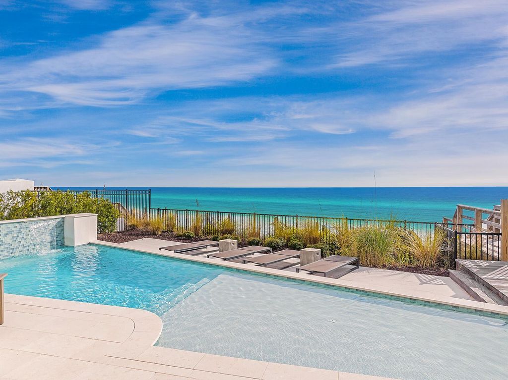 This meticulously crafted 7,650 square feet estate boasts private beach access, a resort-style pool, an elevator, and breathtaking Gulf views. Nestled on the coveted east end of 30A, enjoy proximity to Rosemary Beach, Alys Beach, and Kaiya. Unwind in unparalleled luxury and explore the best of 30A!