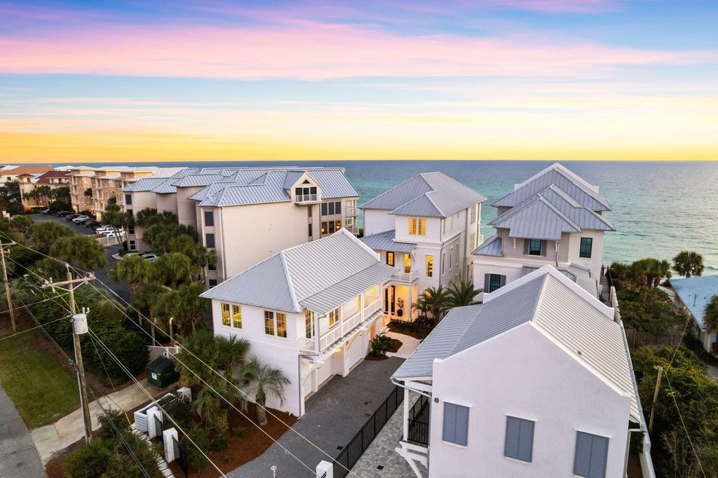 Unwind in beachfront bliss at this stunning 8-bedroom residence in Inlet Beach. Enjoy breathtaking ocean views, a private pool, gourmet kitchen, and multiple terraces. Perfect for family gatherings and unforgettable vacations!